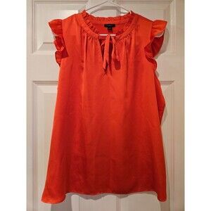 Ann Taylor Orange Ruffle Blouse